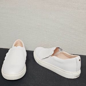 Kate Spade White Scalloped Slip-On Sneakers